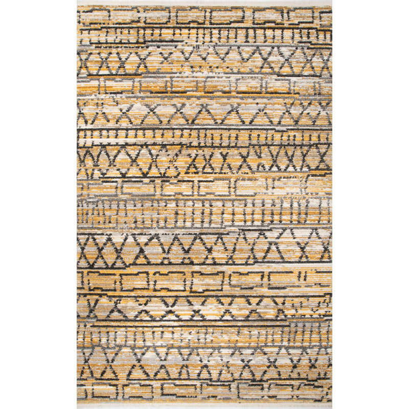 Tapis jaune Cathy Southwestern, Rectangle 5 pi x 8 pi