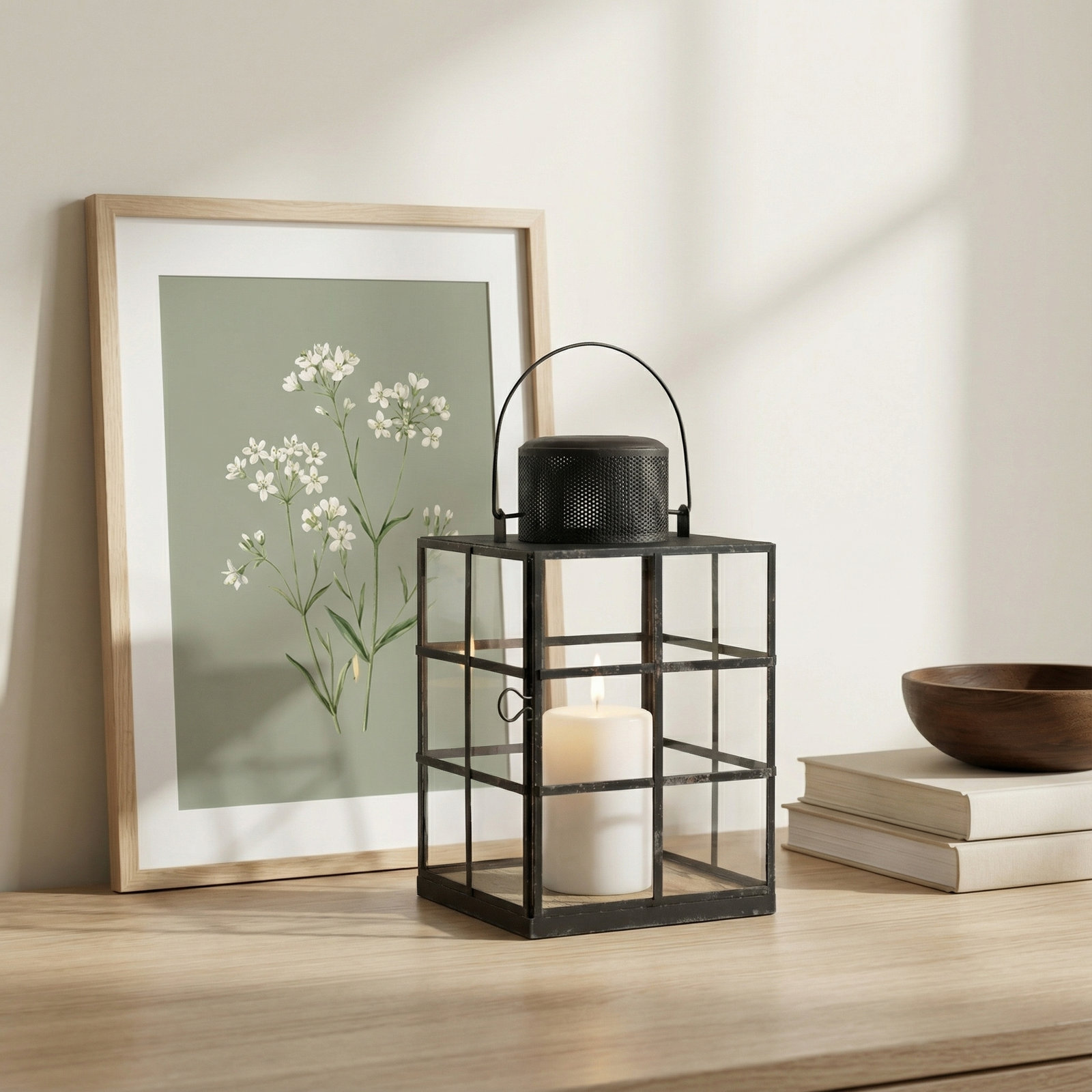 Glass Wall Lantern Candle Holder, 10.62" H x 6.1" W x 6.1" D