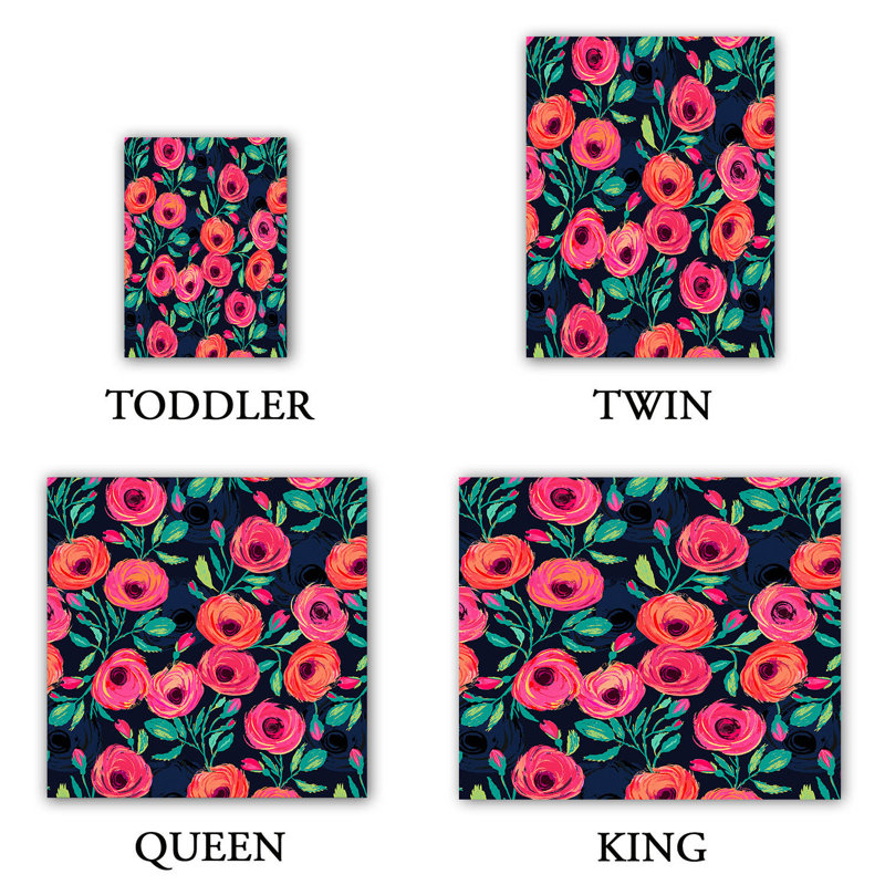 Ensemble de housse de couette en microfibre DiaNoche par Jill O Connor - Rose Garden