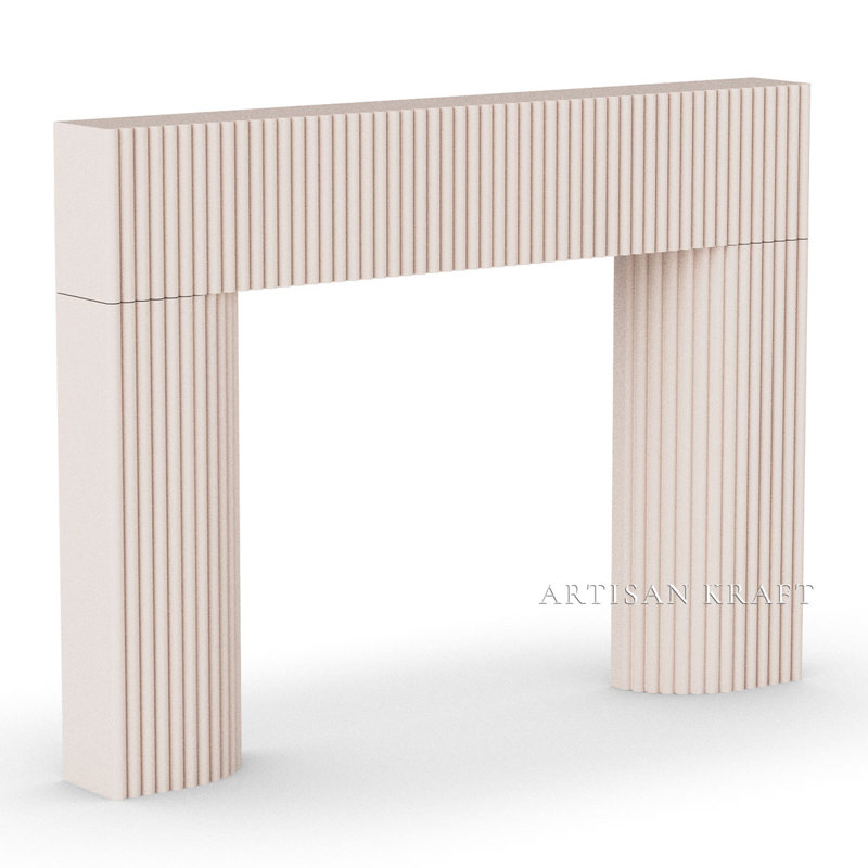 Encadrement de cheminée Reeded, Tanné, P 8 po x l 81 po x H 56 po