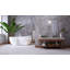 Lavabo vasque rectangulaire en céramique gris et blanc