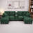 116.9" Modern U-shaped Sectional Sofa with Storage Ottomans, Center Console featuring Cup Holders & USB Ports, Corduroy Upholstered Sofa with Pillow Top Arms for Living Room-1403956094