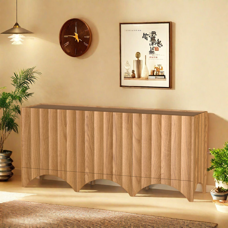 Pure Solid Wood Home Sideboard, 32.28" H x 72.44" W x 17.72" D