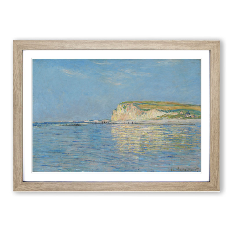 Low Tide at Pourville by Claude Monet - Picture Frame Painting, 27cm H x 36cm W x 2cm D, Oak Framed