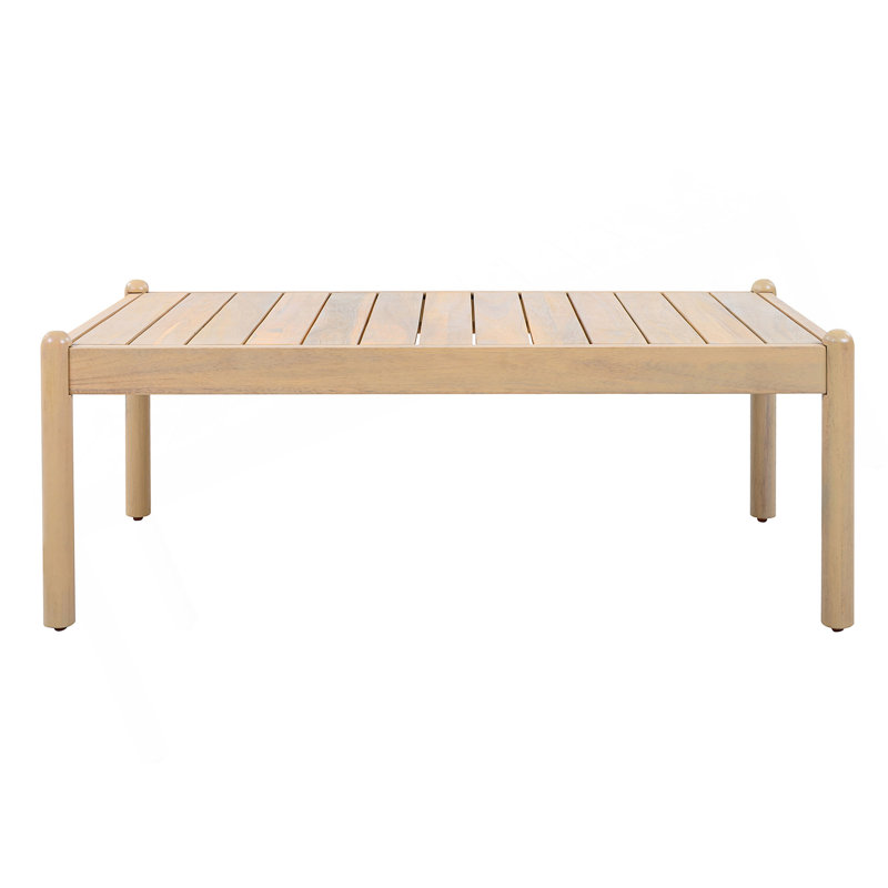 Table basse d'extérieur en bois d'acacia, Teck clair
