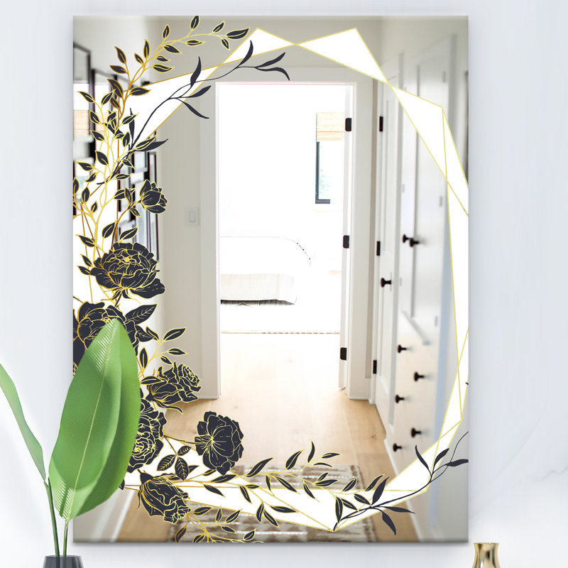 Miroir de salle de bain Botanical Obsidian, H 39,4 po x l 29,5 po