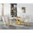 Modern 68.11" Faux Marble Dining Table Set , White Marble Dining Table with Velvet Dining Chairs, Dining Room Table and Chairs Set, Luxury Dining Table Set for Kitchen Dining-975803935-975803908-975803931