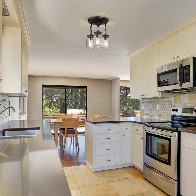 Bergeson Glass Semi Flush Mount