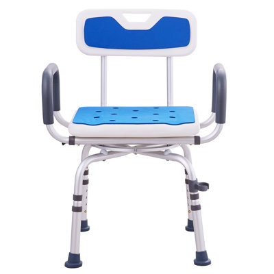 Adjustable Height 360 Rotating Shower Seat With And , 400lbs Capacity, Comfortable Quick-drying For Handicapped Chair Swivel Function, 4-level Height, Weight Limit, Disabled Users