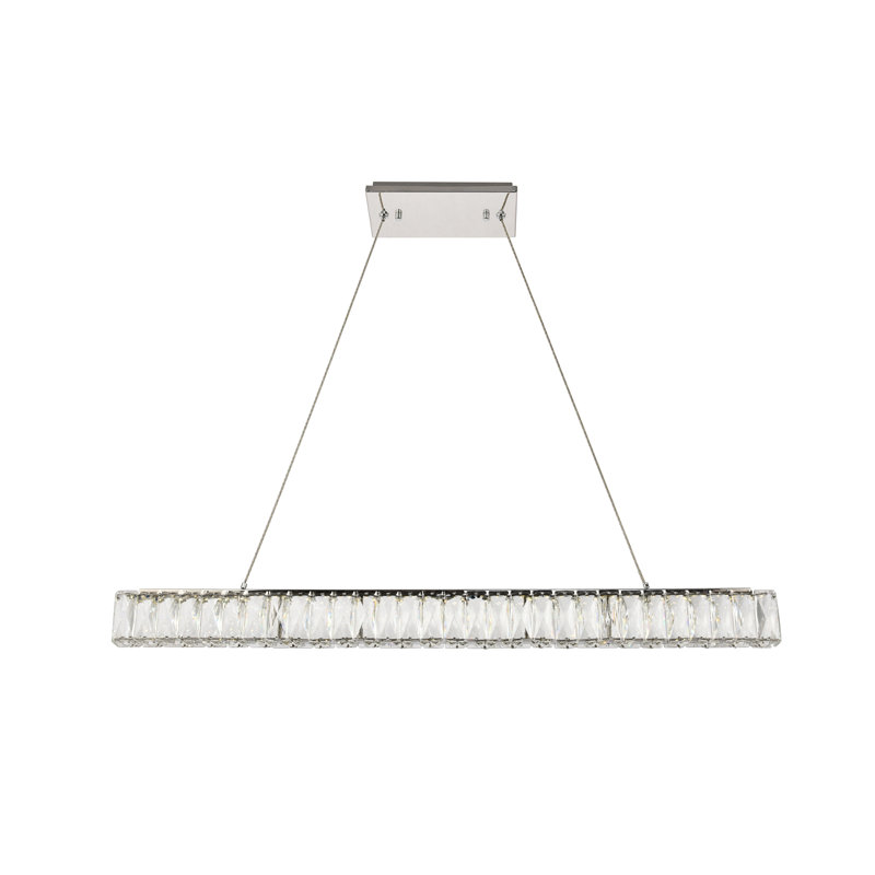 Steveson - Light Chrome LED Pendant, 80" H x 38.8" W x 1.6" D