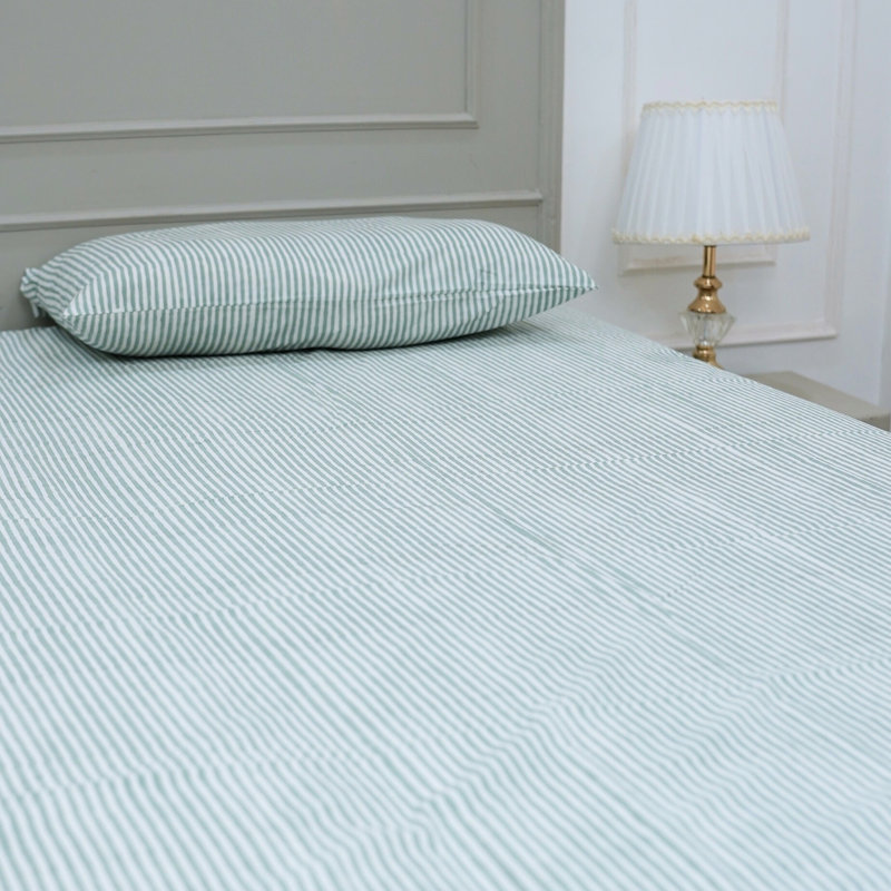 Ensemble de draps en coton Fab Divine, Motif floral jaune, King Flat Sheet