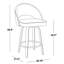 Tabouret de bar à hauteur fixe en bois de noyer et tissu brun avec repose-pieds rond en métal noir - ensemble de 2