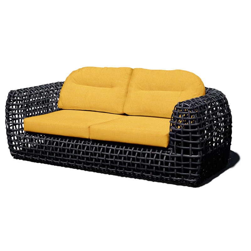 Dynasty Outdoor - Seat Patio Sofa, Black Mushroom, Canvas Canvas Sunbrella® Canvas