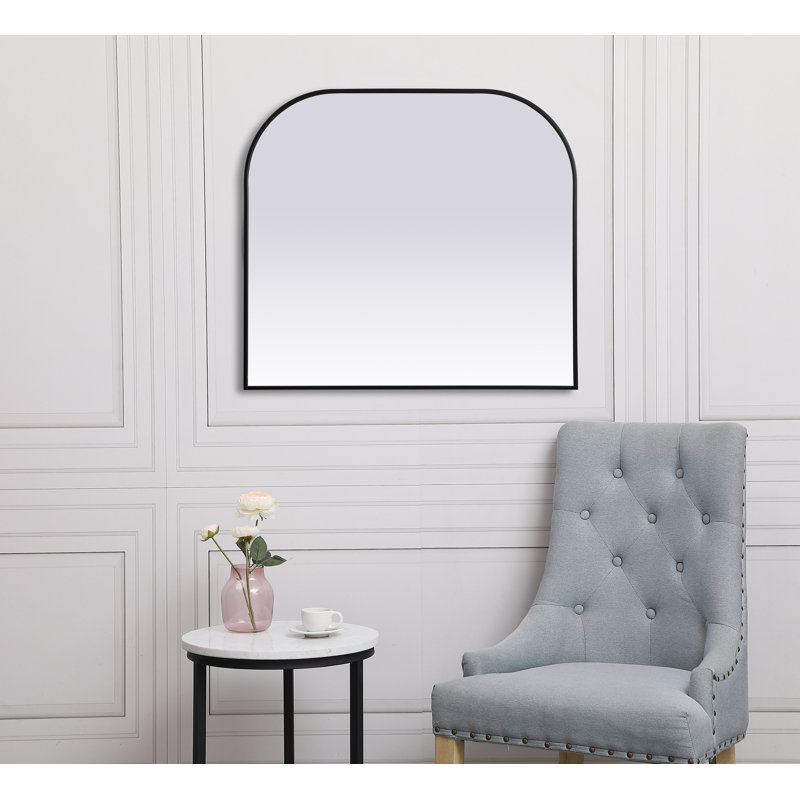 Sabine Metal Wide Arch Wall Mirror, Black, 38" x 42"