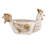 Stoneware Chicken Shaped Sponge Holder/Soap Dish With Reactive Glaze
