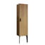 Emilia-14S Striped Matt Black Bathroom Side Cabinet, Freestanding Storage Cabinet For Modern Bathroom, KD