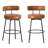 Swivel Counter Height Bar Stools,29" Modern Upholstered Faux Leather Barstools With Metal Legs,bar Chairs For Kitchen Island,brown Set Of 2