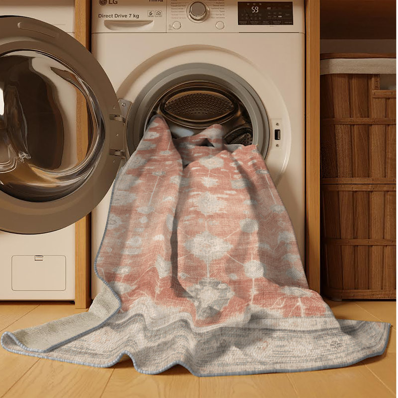 Tapis brun lavable à la machine, Rond 5 pi