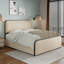 Modern Heavy Duty Upholstered Storage Bed with All-Metal Support and 4 Storage Drawers-147478704