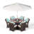 Karas 6 Seater Dining Set with Cushions and Parasol-39926004