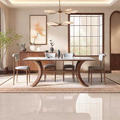 Onur Solid Wood Base Dining Table
