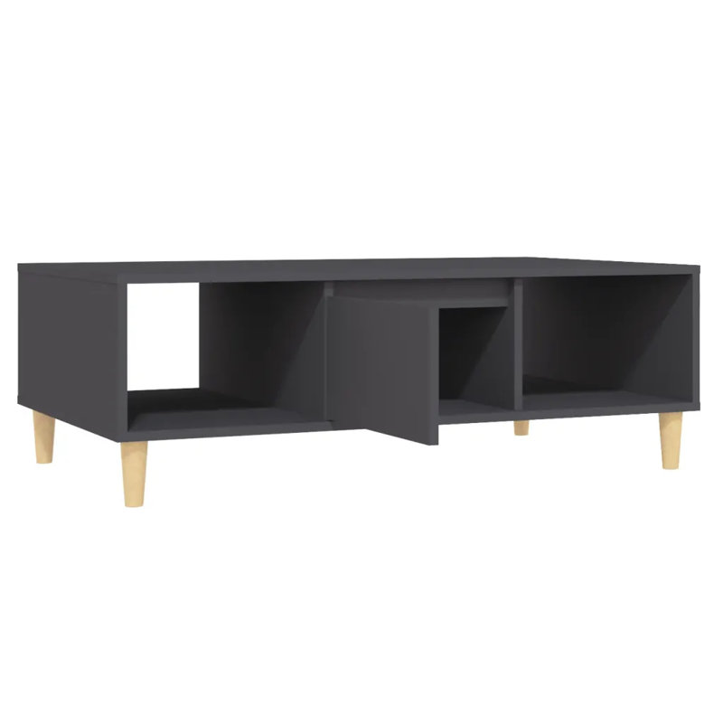 Awar Four Leg Coffee Table with Storage, Grey