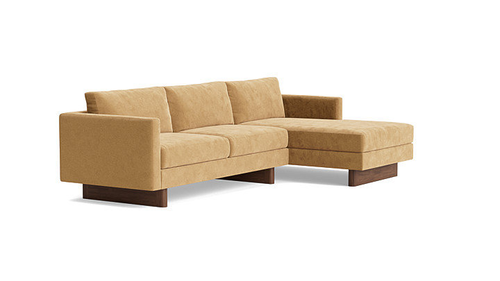 Vintage Sofa with Chaise (105"), Chaise on Right, Performance Velvet - Nutmeg