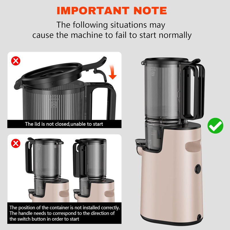 Cold Press Juicer,Slow Masticating Juicer Machines, Pink