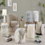 Repose-pieds de rangement 18 po en laine beige Acro avec motif texturé à poils longs-133256802-133256803