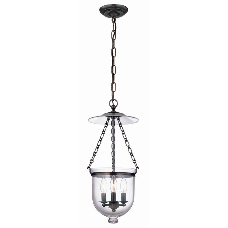 Hampton 3 - Light Pendant, Plain, Aged Brass