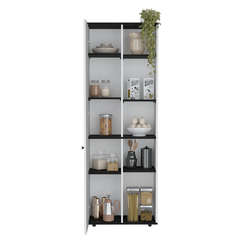 Caitlain 66.9'' Kitchen Pantry, White/Black
