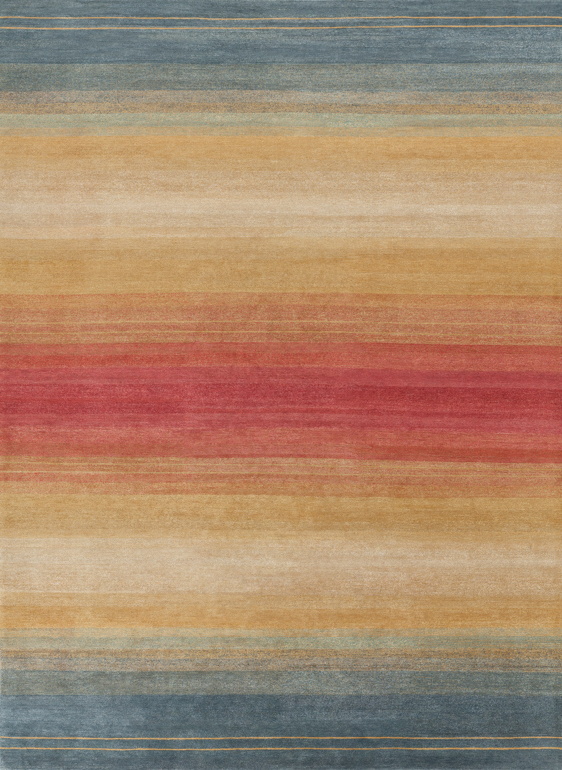 New Moon Rugs Fade Ombre Hand-Knotted Natural Fibers/Silk/Wool Area Rug ...