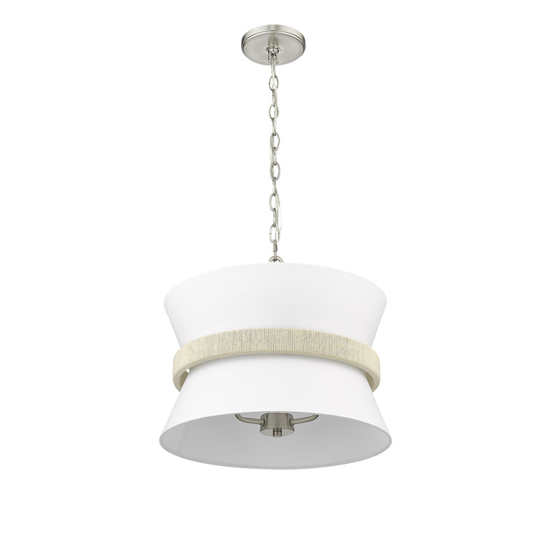 Luminaire suspendu unique / remarquable 3 lumières Lenie, Nickel brossé