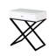 Table de chevet blanche en bois avec plateau et tiroir en verre, table d'appoint en verre 23 po