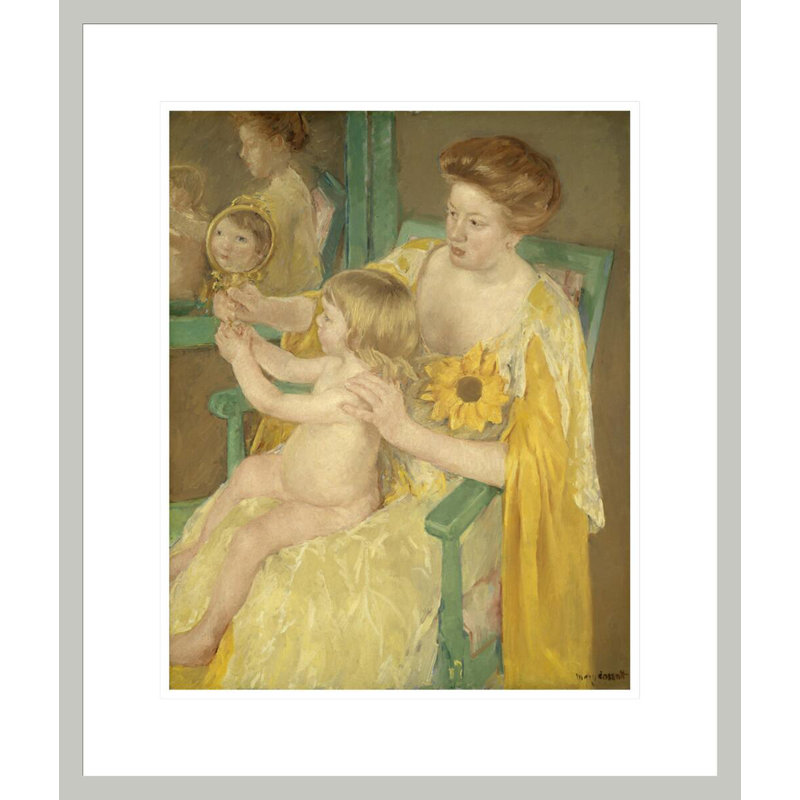 «Mother and Child» par Mary Cassatt - impression numérique sur toile, H 20,82 po x l 17,75 po