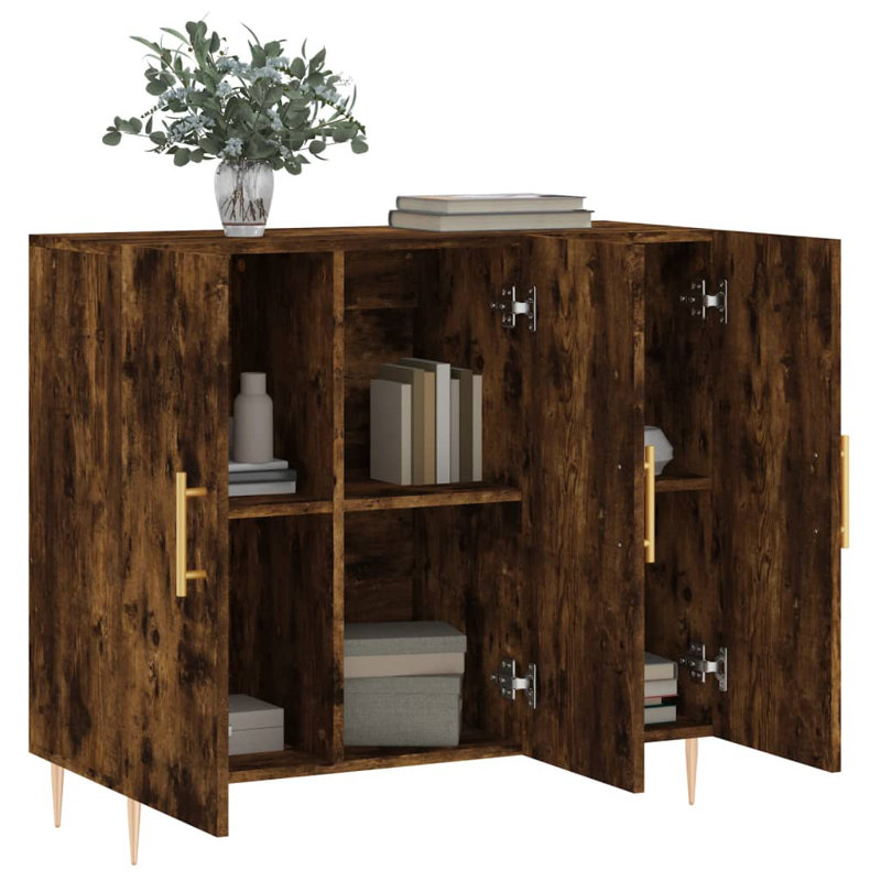 Birgit Iron 3 - Door Rectangle Accent Cabinet, Smoked Oak
