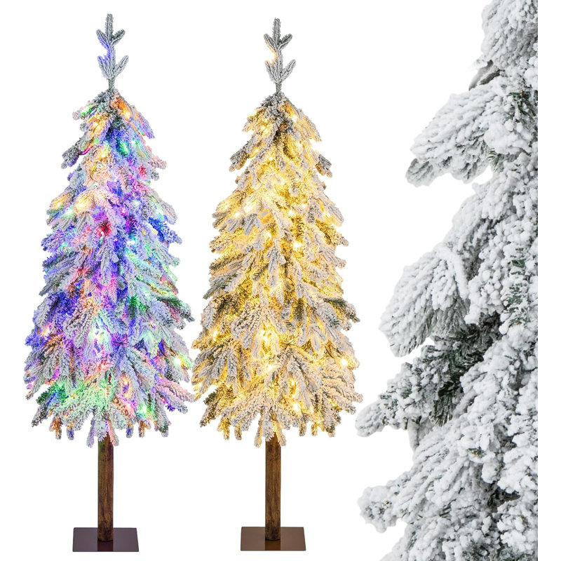 Lighted Artificial Pine Christmas Tree