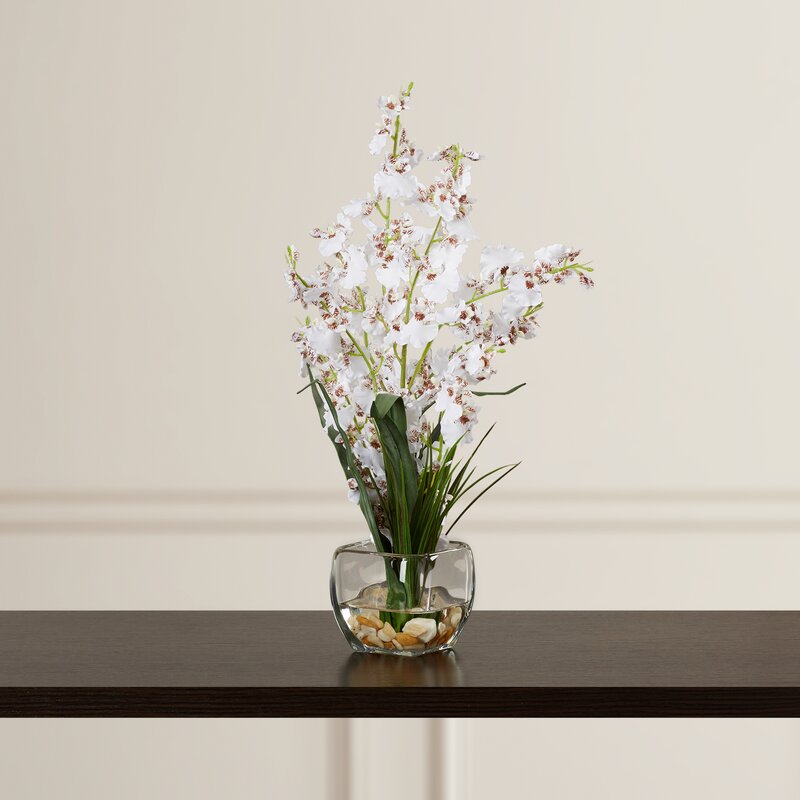 Greyleigh™ Fabric Orchid Arrangement in Vase & Reviews | Wayfair