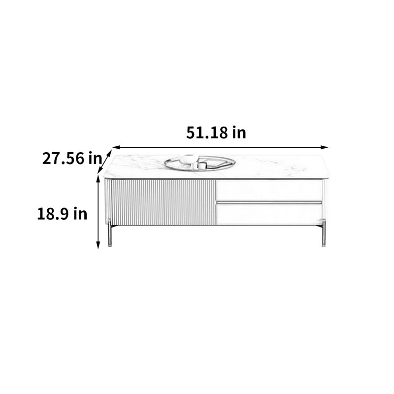 Table basse en ardoise moderne et luxueuse