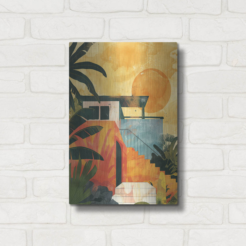 Art mural en métal Winston Porter «Happy House 2» par Momart, H 16 po x l 12 po