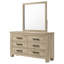 Ensemble de commode rustique avec six tiroirs et miroir