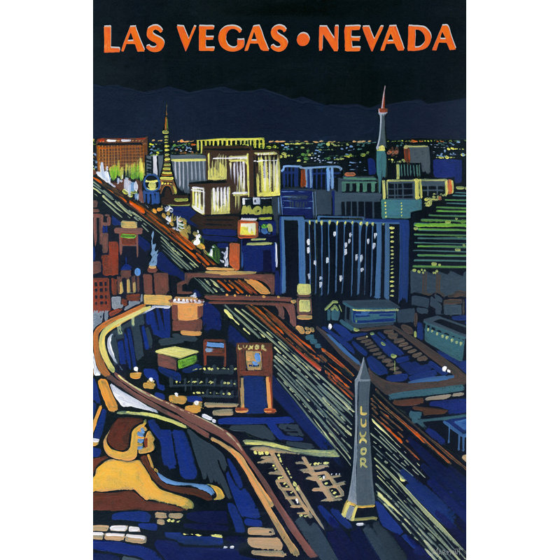 «Las Vegas Skyline», reproduction d'art sur toile tendue, H 36 po x l 24 po x 1,5 po