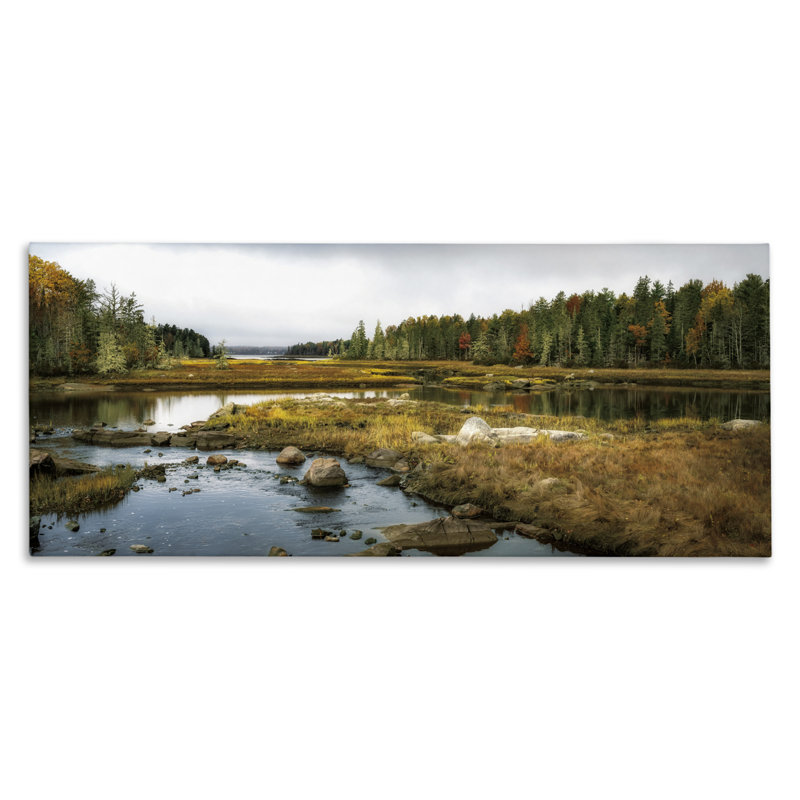 Low Tide River View Canvas, design by D. Burt, 10" H x 24" W