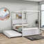Lit à baldaquin en bois avec lit gigogne et 2 tiroirs Dileydi-1672196901