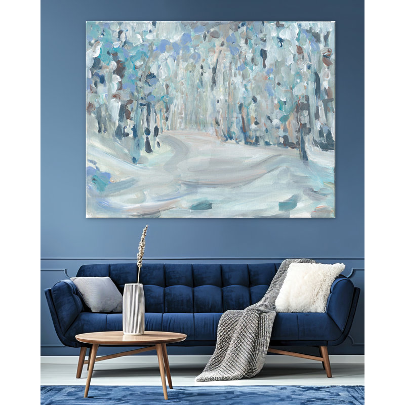 «Snowy Woods» par Katie Ré Scheidt, H 25 po x l 32 po, Toile tendue