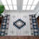 Giselly Southwestern Machine Woven Polypropylene Area Rug in Navy/Ivory