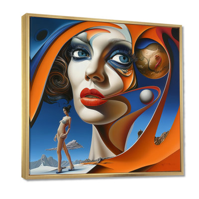 Portrait surréaliste marchant dans ses yeux bleus - Portraits abstraits, art mural