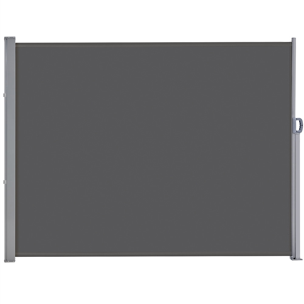 Yaheetech 118'' W x 3.7'' Fabric Dark Gray Cover Retractable Patio Awning, 3.7" H x 118" W x 71" D