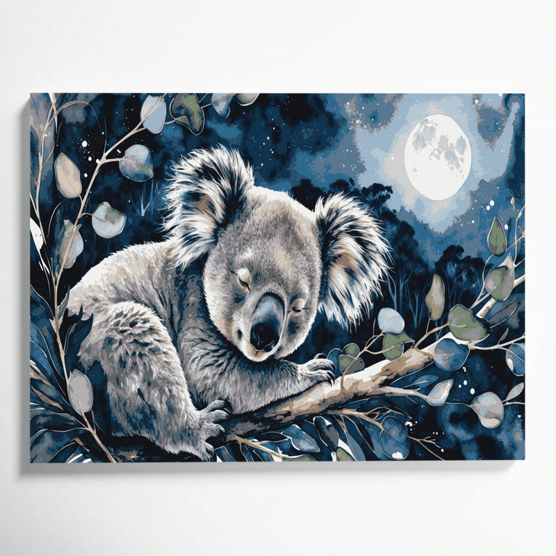 Faune koala gris, art mural sur toile, H 20 po x l 24 po