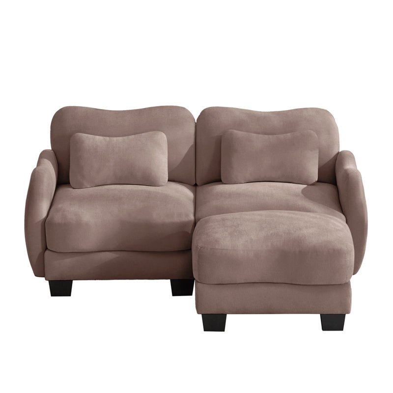 Sofa With Movable Ottoman, Rose Dust